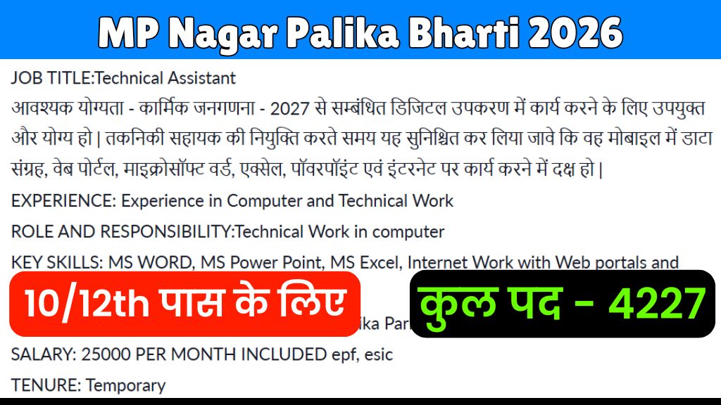 MP Nagar Palika Bharti 2026